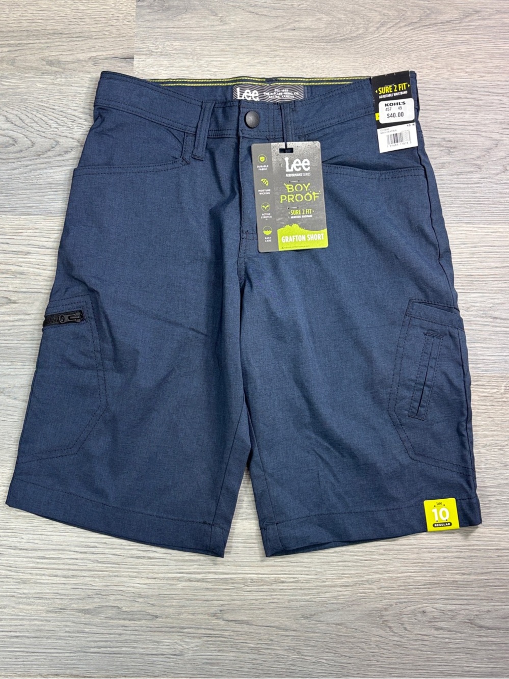 Lee Boy Proof Sure 2 Fit Blue Grafton Shorts -‎ size 10R NWT